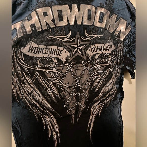 Throwdown - Mens XL - MMA inspired T-Shirt - Black , Blue and Silver - - Picture 7 of 10